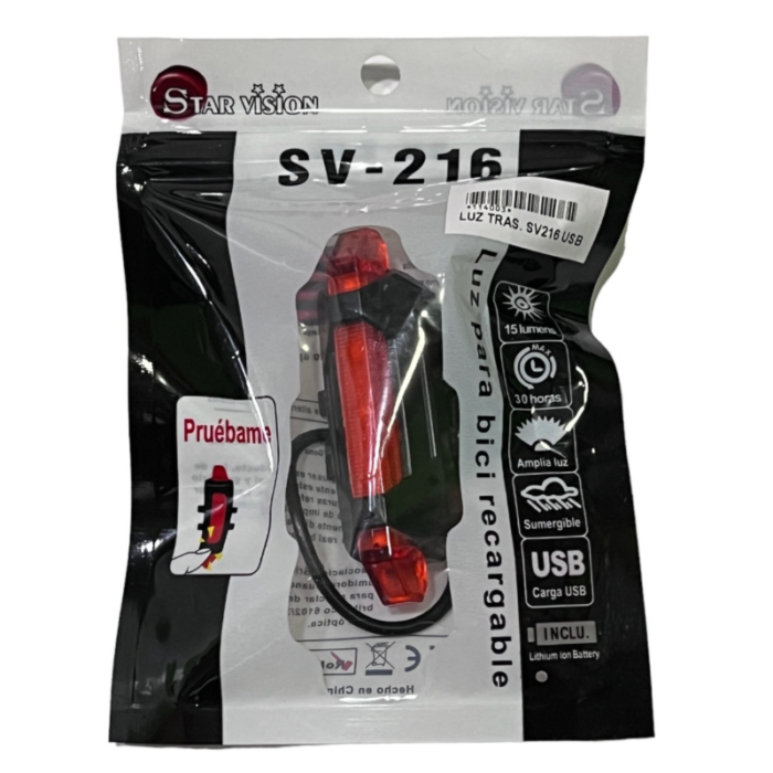 408A39EE-4DC3-4101-B386-96FC49E8B8B4 Luz 5 led recargable USB Trasera o Delantera - Imagen 4