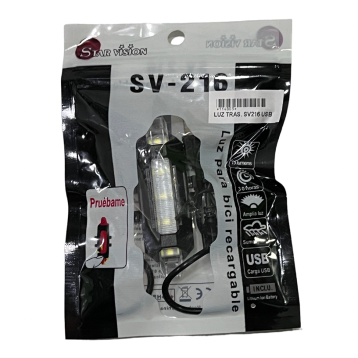 9A933E29-7CB1-4EC4-8F3F-1B79AA96C2C4 Luz 5 led recargable USB Trasera o Delantera - Imagen 5